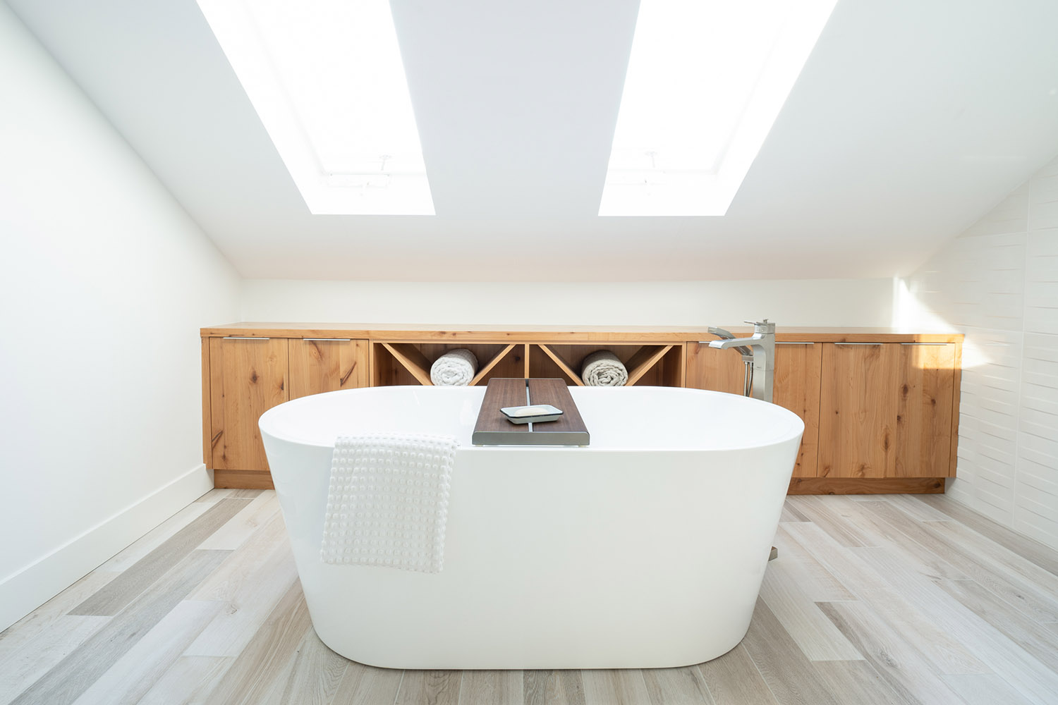 Freestanding tub in North Van bathroom update