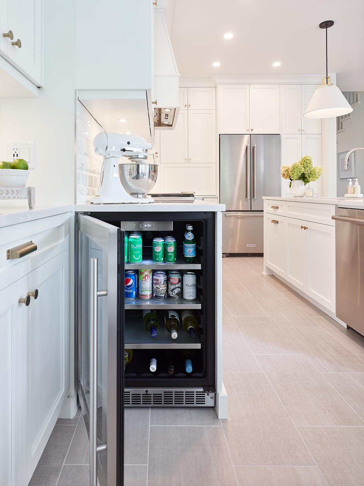 beverage fridge in Port Moody kitchen