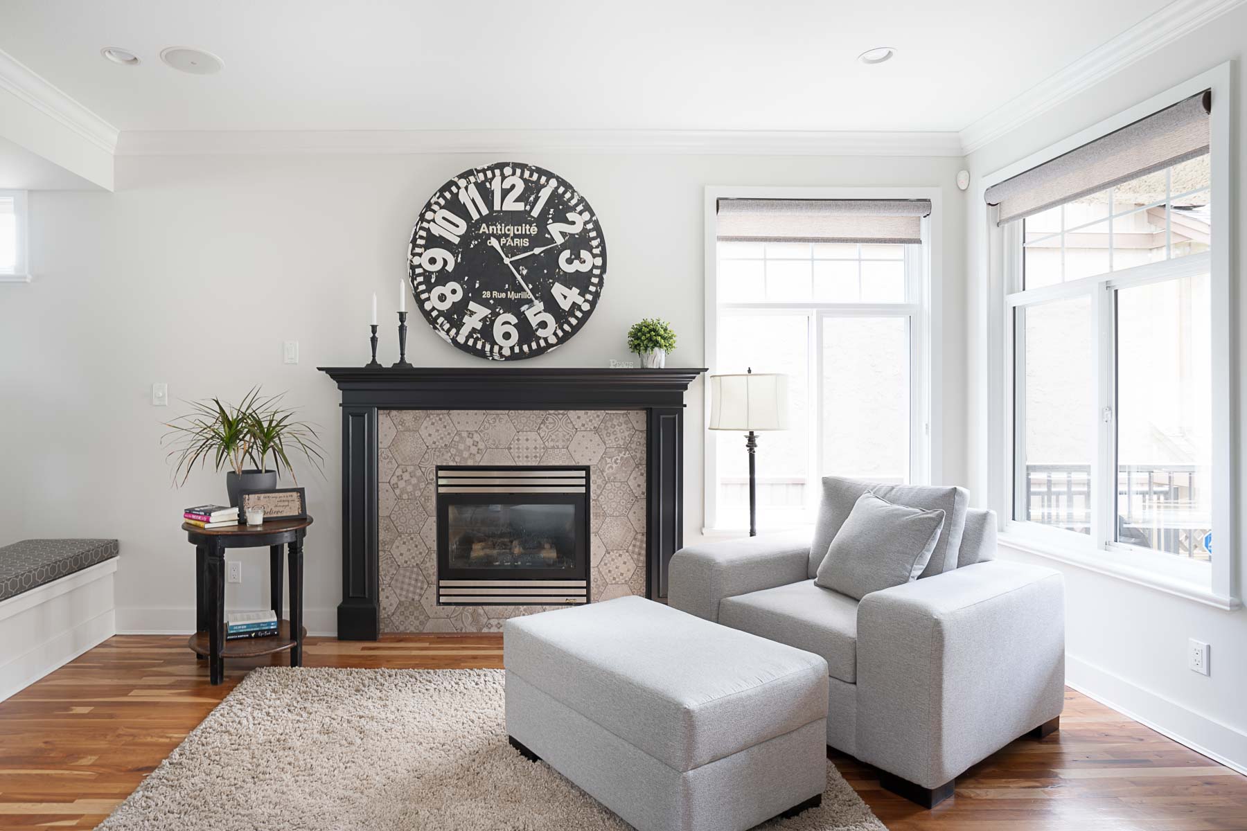Coquitlam renovation feature tile fireplace surround