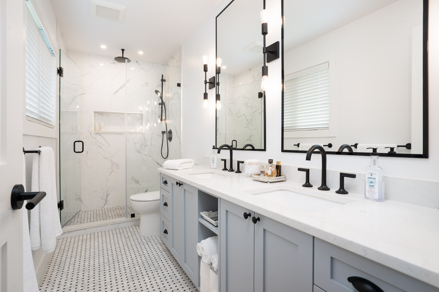 Coquitlam remodel master ensuite with double vanity