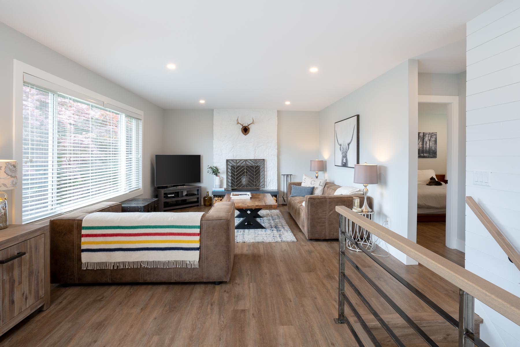 Coquitlam remodel living room and Synergy vinyl plank floors