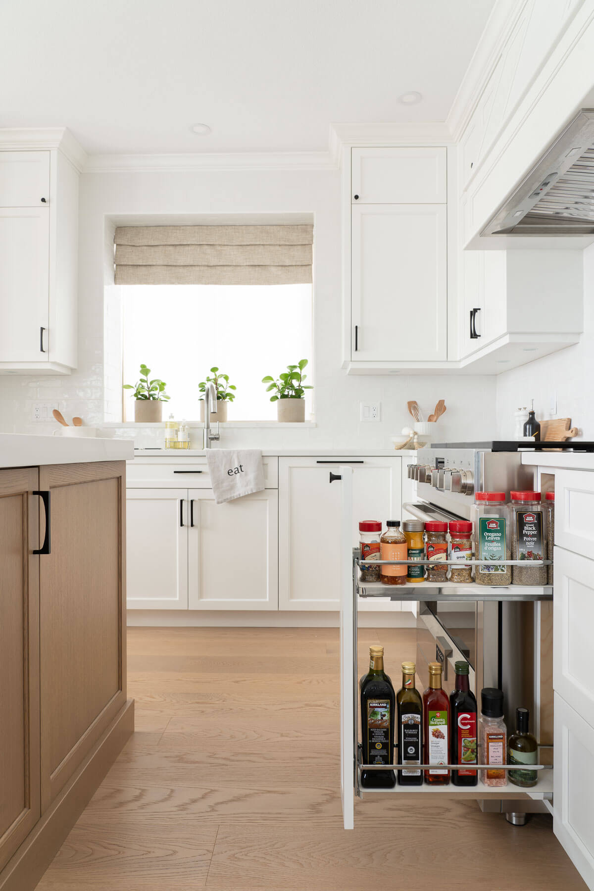 pull-out spice rack in kitchen
