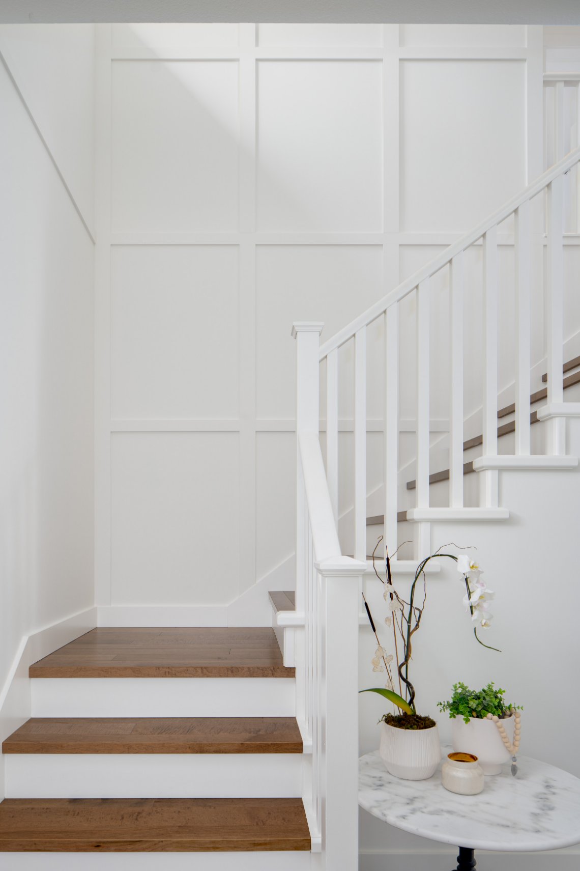 board and batten stairway wall