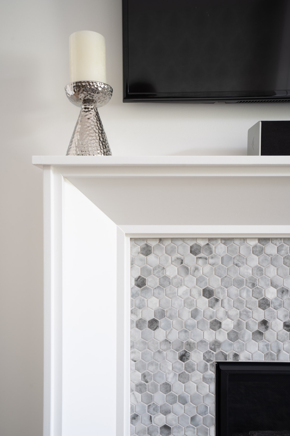 fireplace detail Langley home