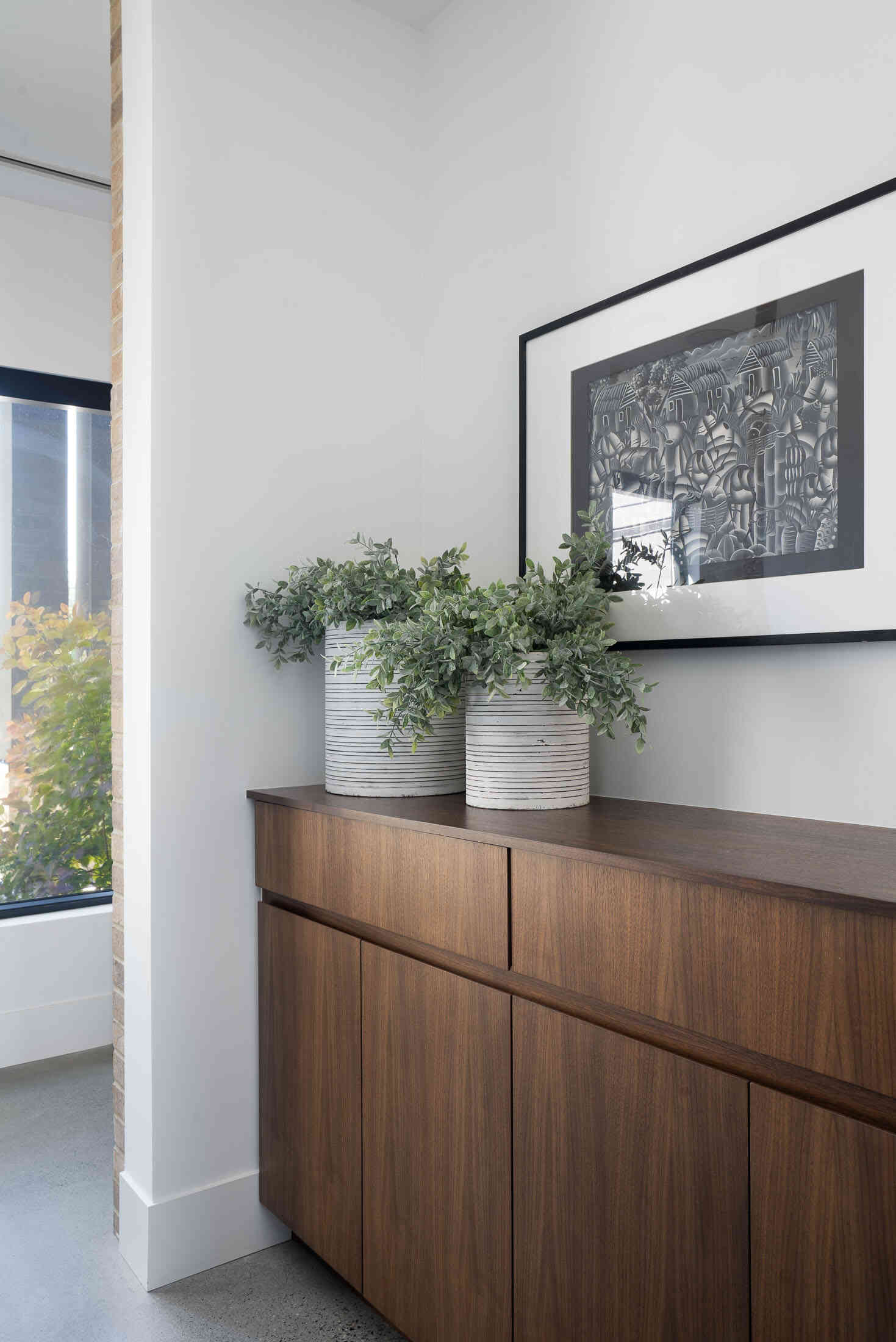 Walnut casework for storage