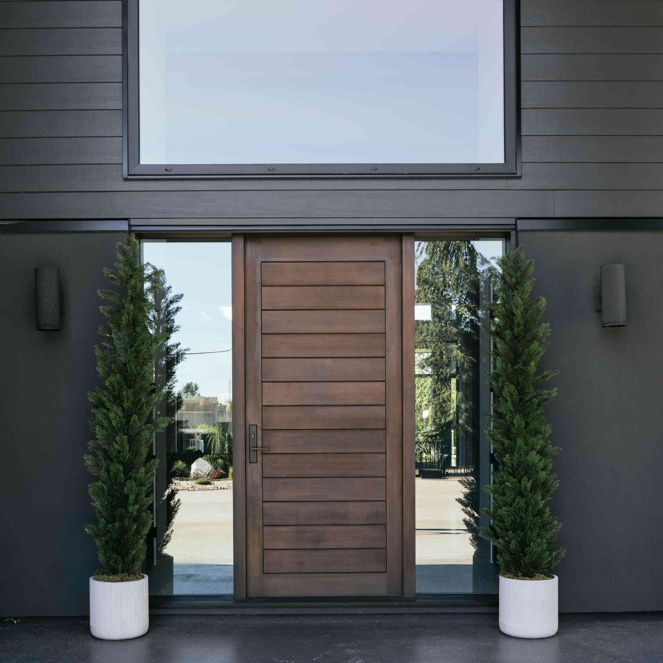 Modern wood front door