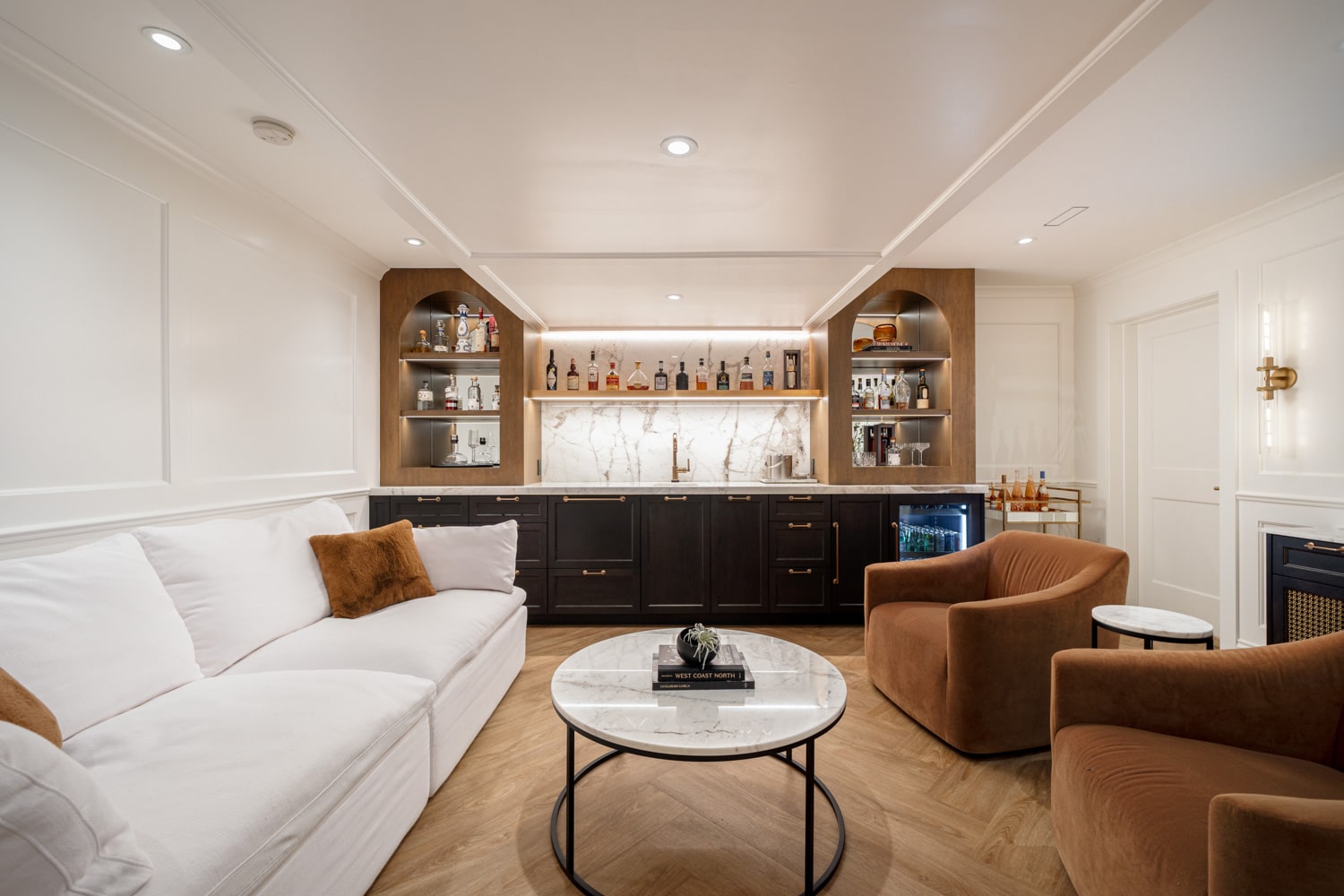 basement remodel entertaining space