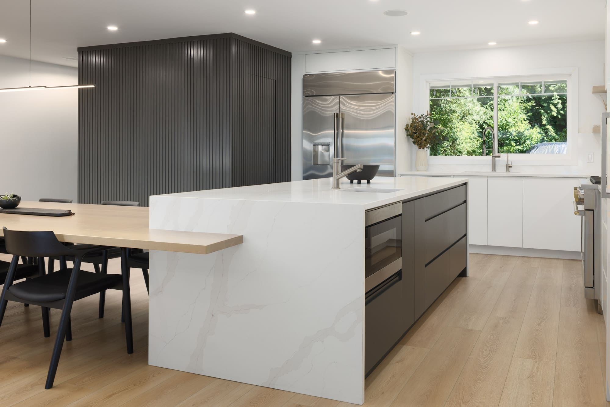 waterfall edge kitchen island in coquitlam
