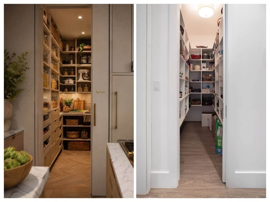 walk-in pantries with a lot of storage